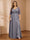 A-Line/Princess V-Neck Plus Size Mother of the Bride Dresses with Appliques & Watteau Train
