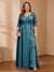 A-Line/Princess V-Neck Plus Size Mother of the Bride Dresses with Appliques & Watteau Train