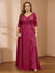 A-Line/Princess V-Neck Plus Size Mother of the Bride Dresses with Appliques & Watteau Train