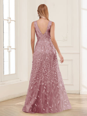A-Line/Princess V-Neck Floor-Length Mother of the Bride Dresses with Appliques