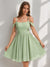 A-Line/Princess Square Sleeveless Chiffon Short Homecoming Dresses with Pleats