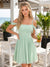 A-Line/Princess Square Neck Sleeveless Short/Mini Homecoming Dresses with Pleats
