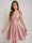 A-Line/Princess Square Pleated Mini Dresses Short Homecoming Dresses with Bow(s)