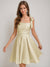 A-Line/Princess Square Pleated Mini Dresses Short Homecoming Dresses with Bow(s)