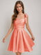 A-Line/Princess Square Pleated Mini Dresses Short Homecoming Dresses with Bow(s)