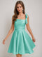 A-Line/Princess Square Pleated Mini Dresses Short Homecoming Dresses with Bow(s)