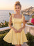 A-Line/Princess Sleeveless Square Neck Short/Mini Homecoming Dresses With Bowknot & Pleats