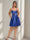 A-Line/Princess Cowl Straps Sleeveless Pleated Short Homecoming Dresses with Rhinestones