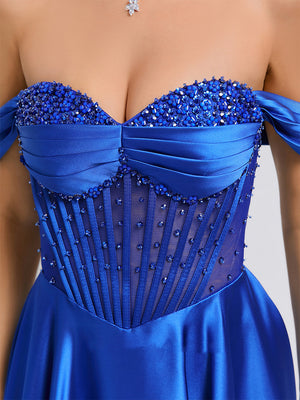 A-Line/Princess Off-the-Shoulder Short Elegant Homecoming Dresses with Rhinestones