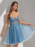 A-Line Spaghetti Straps Short/Mini Sweet Homecoming Dresses with Appliques