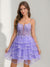 A-Line/Princess Spaghetti Straps Short/Mini Stylish Homecoming Dresses with Sequins & Ruffles