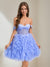 Ball Gown Sweetheart Short Tulle Homecoming Dresses with Lace Appliques & Pleats
