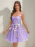 A-Line/Princess Sweetheart Sleeveless Pleated Tulle Homecoming Dresses with Appliques