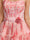 A-Line/Princess Sweetheart Printed Floral Short Homecoming Dresses with Ruffles