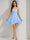 A-Line/Princess Square Neck Short Chiffon Homecoming Dresses with Bowknot
