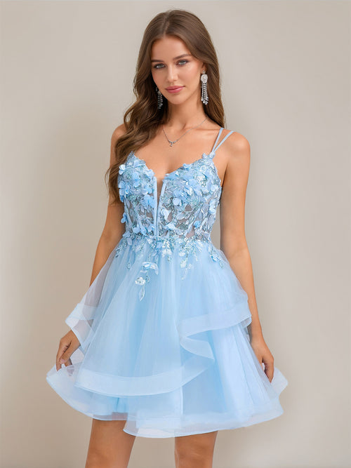 Ball Gown Sleeveless Sequined Delicate Short Homecoming Dresses with Embroidery