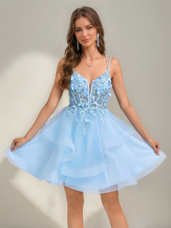 Ball Gown Sleeveless Sequined Delicate Short Homecoming Dresses with Embroidery