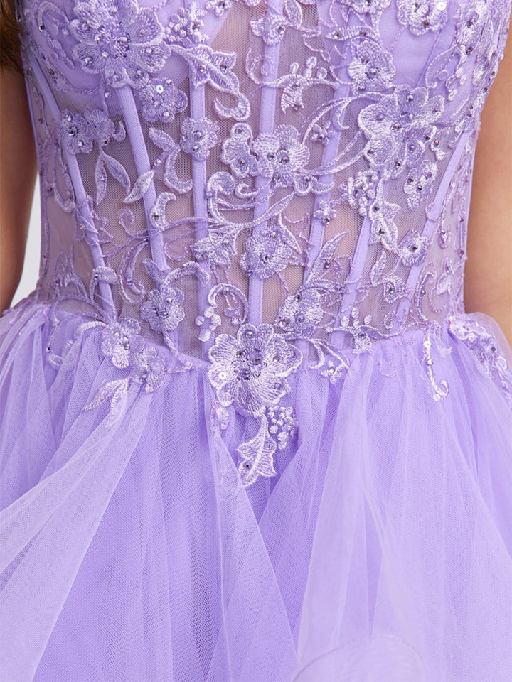 Ball Gown Spaghetti Straps Noble Tulle Short Homecoming Dresses with Beads