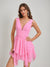 A-Line/Princess V-Neck Pleated Asymmetrical Chiffon Short Homecoming Dresses