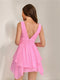 A-Line/Princess V-Neck Pleated Asymmetrical Chiffon Short Homecoming Dresses