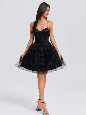 A-Line/Princess Sweetheart Pleated Tulle Short Homecoming Dresses
