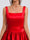 Ball Gown Square Neck Satin Short Homecoming Dresses with Pleats