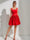Ball Gown Square Neck Satin Short Homecoming Dresses with Pleats