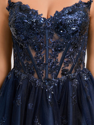 Ball Gown V-Neck Sequins Lace Tulle Short Homecoming Dresses