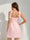 Sheath/Column Square Sleeveless Lace Mini Dresses Short Homecoming Dresses with Bow