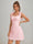 Sheath/Column Square Sleeveless Lace Mini Dresses Short Homecoming Dresses with Bow