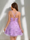A-Line/Princess Square Mini Dresses Short Homecoming Dresses with Sequin Appliques