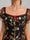 A-Line/Princess Square Puff Sleeves Ruffle Short Homecoming Dresses with Embroidery