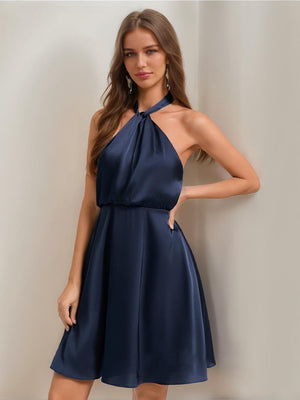 A-Line/Princess Halter Mini Dresses Short Homecoming Dresses