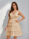 A-Line/Princess V-Neck Tulle Short/Mini Homecoming Dresses with Ruffles