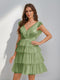 A-Line/Princess V-Neck Tulle Short/Mini Homecoming Dresses with Ruffles