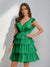 A-Line/Princess V-Neck Tulle Short/Mini Homecoming Dresses with Ruffles