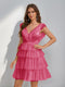 A-Line/Princess V-Neck Tulle Short/Mini Homecoming Dresses with Ruffles