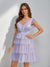 A-Line/Princess V-Neck Tulle Short/Mini Homecoming Dresses with Ruffles