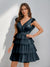 A-Line/Princess V-Neck Tulle Short/Mini Homecoming Dresses with Ruffles