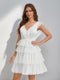 A-Line/Princess V-Neck Tulle Short/Mini Homecoming Dresses with Ruffles