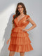 A-Line/Princess V-Neck Tulle Short/Mini Homecoming Dresses with Ruffles