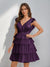 A-Line/Princess V-Neck Tulle Short/Mini Homecoming Dresses with Ruffles