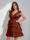 A-Line/Princess V-Neck Tulle Short/Mini Homecoming Dresses with Ruffles
