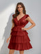 A-Line/Princess V-Neck Tulle Short/Mini Homecoming Dresses with Ruffles