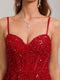 A-Line/Princess Sweetheart Straps Corset Sequin Short Homecoming Dresses