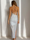 Sheath/Column Spaghetti Straps Sequined Midi Homecoming Dresses with Split Side