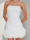 A-Line/Princess Strapless Sweet Short/Mini Homecoming Dresses with Flower