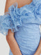 A-Line Off-the-Shoulder Short Asymmetrical Homecoming Dresses with Ruffles & Appliques
