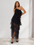 A-Line/Princess Tulle One Shoulder Maxi Wedding Guest Dresses with Tiered Ruffles