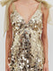 A-Line V-Neck Sleeveless Short/Mini Shiny Homecoming Dresses with Sequins
